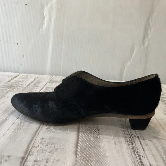 Marsell Black Pony Hair & Leather Oxford Loafers Pointed Toe - Picture 6 of 8